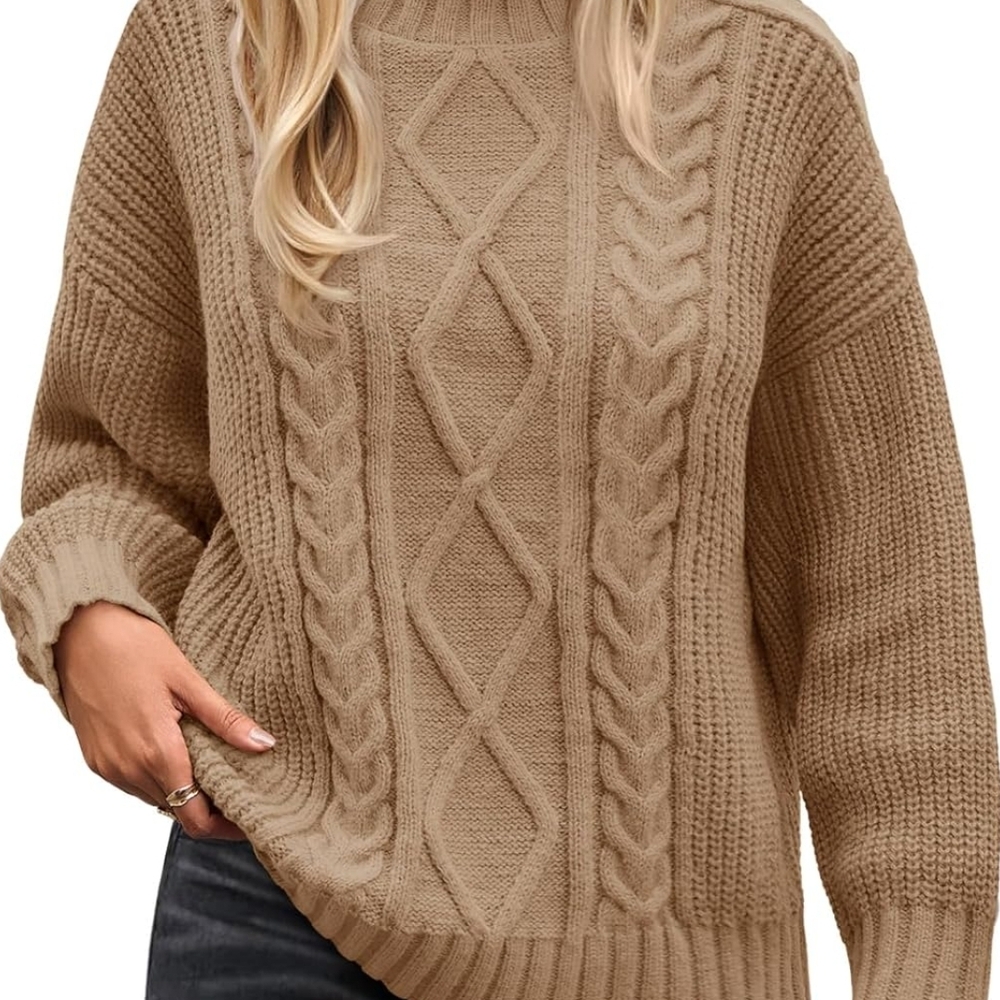 Cozy Cable Knit Sweater - Tan